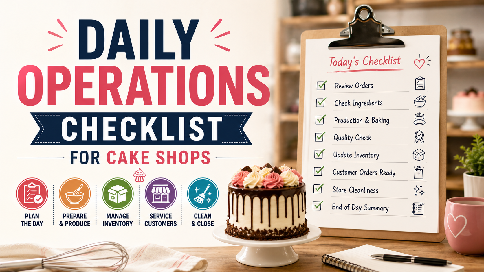 Daily Operations Checklist for Cake Shops